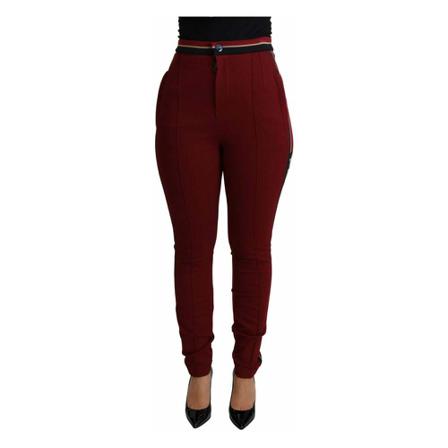 Dolce & Gabbana Star Striped Skinny Pants , Rood , Dames , Maat: S