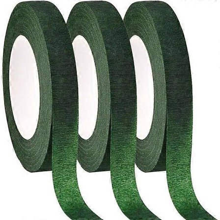 Rulle Blomsterhandler Stilk Tape, 12 mm Bredde Blomstertape Buket Tape, 30 Yards/Rulle Mørkegrøn Blomstertape