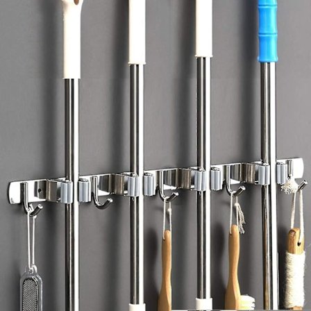 Väggborste - Rostfritt stål borsthållare, förvaringshängare för kök, garage