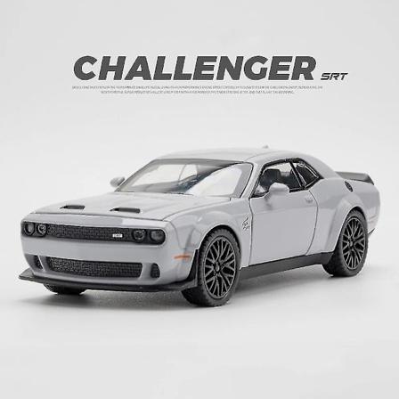 1:32 Dodge Challenger Hellcat Redeye -metalliauto malli, ni ja valo, lasten lelu, ker ilyesine, syntym p iv lahja -Xin Gray