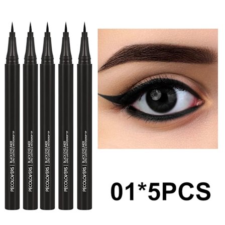 5 ST/Set Flytande Eyeliner Penna, Vattentät, Långvarig Makeup, Svart, Ultrafin Pennspets, Skapa En Charmig Ögonmakeup