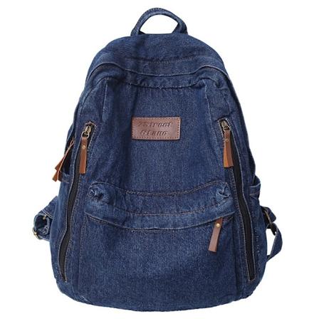 Rygsæk til gymnasieelever med stor kapacitet - Denim trend matchende rygsæk rejsetaske-Xin BLUE