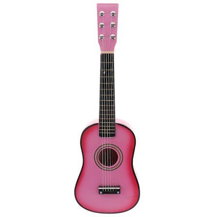 1 stk Gitar Holdbar Mini Bærbar Vintage Stil Folk Gitar Musikkleketøy for Musikklasse Barn Nybegynner Rosa