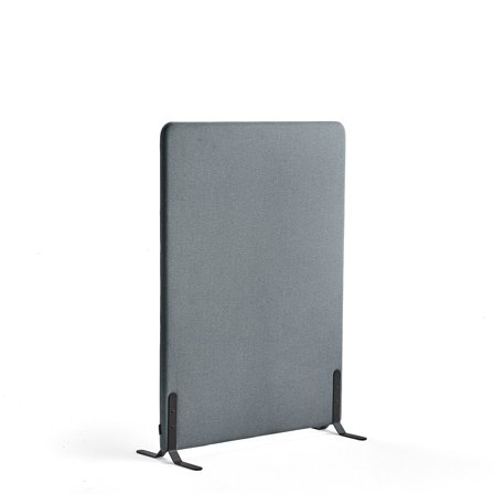 Raumtrenner ZONE, 1360 x 1000 x 46 mm, Stoff Rivet, schwarze Beine, blaugrau