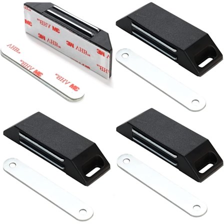 Set med 4 självhäftande magnetiska lås - Ingen borrning - Möbler Dörr Magne