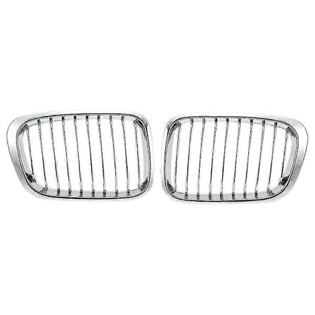 2x Krom Front Grill Njure Grill För 1998-2001 E46 320i 323i 325i 328i 330i 4-dörrars Sedan
