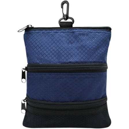 Golf Taske Boldholder Værdifuld til Mænd Kvinder, Golf Opbevaring Lynlås Håndtaske Lomme med Gearklemme Krog til at Fastgøre Tasken Blå