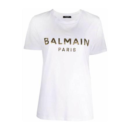 Balmain, T-Shirts Wit, Dames, Maat:S