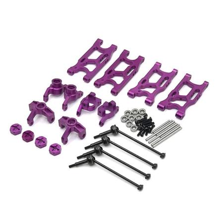 Ny kompatibel med 1/14 Wltoys 144001 svängarm, styrskål, 8-st set, lila