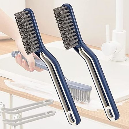 2 st badrumsrengöringsborste, 2 i 1 rengöringsborstar, badrumsspringrengöringsborste, multifunktionell 2 i 1 clip-on golvsömnborste