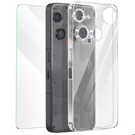 Suojapaketit - MAYAXESS - Nothing Phone 3 - Silikoni Kuori - Karkaistu Lasi - Läpinäkyvä