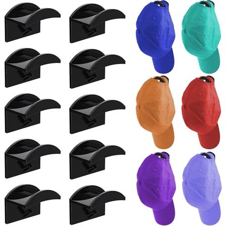 10-pak selvklebende hattehatter, hatteholdere for Lmell baseballcaps, hattehenger