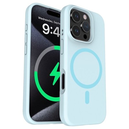 iPhone 16 Pro Silikonskal - Ljusblå