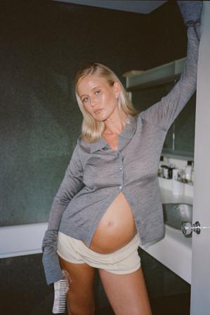 Josefine HJ x NA-KD Stickad topp i ullblandning med knappdetalj - Josefine HJ x NA-KD - Grå - S (EU 34-36)