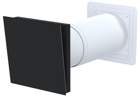 Fresh TL100DE T Friskluftsventil teleskopisk, Ø100 mm Svart, Ventilasjon