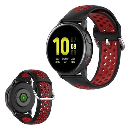 Samsung Galaxy Watch Active / Active 2 - 40mm / 44mm dubbelfärgat klockarmband - Svart / Röd