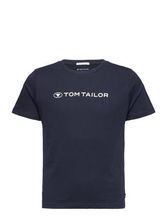 Printed T-Shirt T-shirts Short-sleeved Marineblå Tom Tailor*Betinget Tilbud