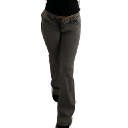 Gråa bootcut jeans