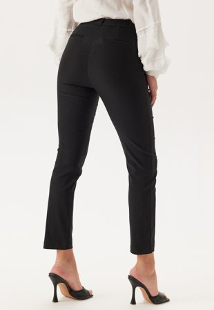 Bubbleroom - High Waist Stretchy Ankle Slit Trousers - Kläder