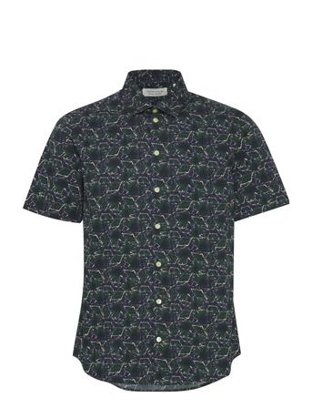 Cfanton Ss Aop Leaf Shirt Navy Casual Friday