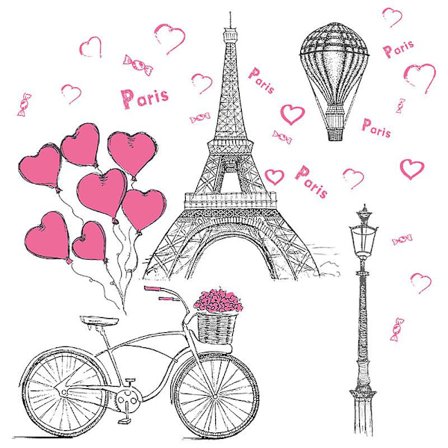 1 sæt Paris vægklistermærker Eiffeltårnet vægklistermærke dekoration aftagelig selvklæbende vægmaleri gave stue baggrund vægdekoration køkkenkontor R