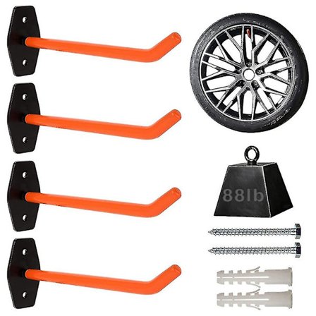 4 stk Garasje Kroker Heavy Duty Veggmontert, Dekk Oppbevaringssystem Med Anti-Belegg, Heng Tunge Verktøy Fo