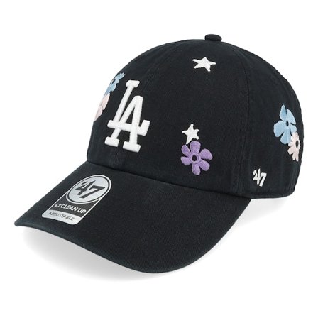 47 Brand - MLB Sort unconstructed Kasket - Los Angeles Dodgers MLB 47 Clean Up Black Dad Cap @ Hatstore