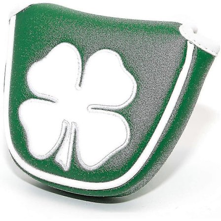 Golf Green Vit Shamrock Golf Headcover Huvudskydd Magnetisk Mallet Putter Klubbskydd