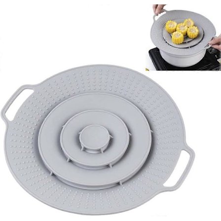 Silikone Spildbeskyttelseslåg, Silikonelåg til Gryder og Pander, BPA-Frie Låg til Trykkogere