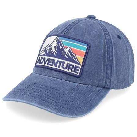 Wild Spirit - Blå unconstructed Keps - Mountain Adventure Patch Blue A-frame Dad Cap @ Hatstore