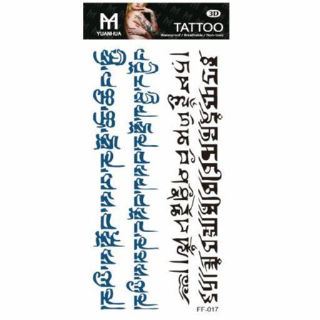 Midlertidig tatovering 19 x 9 cm - Bogstaver