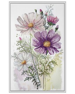 Broderipakke Bilde Fargerike Blomster - Abris Art