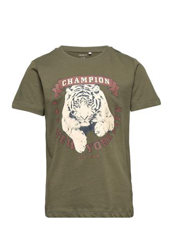 Nkmkonan Ss Top Camp T-shirt Grøn Name It