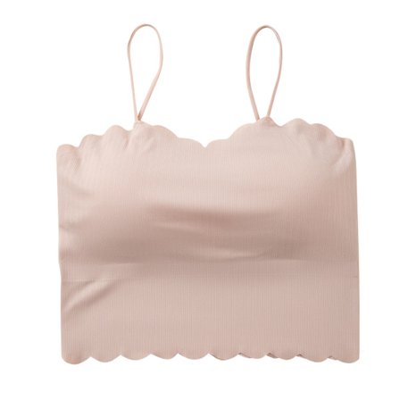 Dam Tanktop med Spaghettiband, Slank Passform, Vadderad, Sömlös, Rosa, Fri Storlek