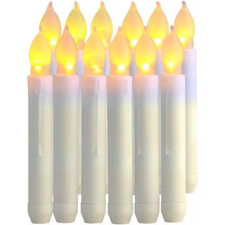 12 st flamlösa LED-ljus, avsmalnande ljus, 6,5 x 0,9 tum