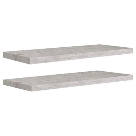 Vidaxl Svävande Vägghyllor 2 St Betonggrå 80x23,5x3,8 Cm Mdf Grå