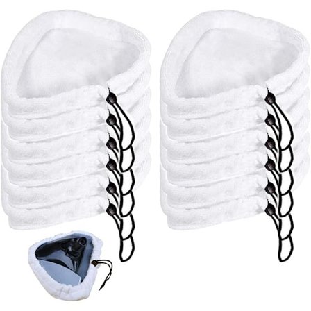 Puhdistuslaput, 12 kpl kolmion muotoiset höyrymopit matot universaalit mikrokuitupuhdistuslaput pestävät mopit muiden höyrymopien kanssa yhteensopivat