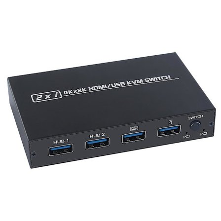Aimos 201cl 2-i-1 Hdmi/usb Kvm-switch, der understøtter Hd 2k*4k, 2 værter deler 1 skærm/tastatur og mus-sæt