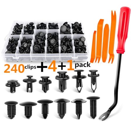 240 stk. Plastik Push Pin Rivet Fasteners til bil, Car Retainer Clips Plasti