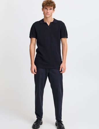 Casual Friday Cfmateo Ss Structured Polo Knit - Navy - M