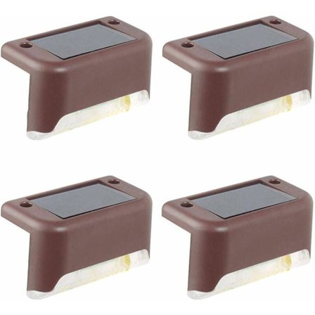 En pakke med 4 solcelledrevne utelamper (kjølig hvitt lys), vanntette LED-lamper