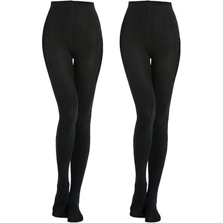 2 Par Svarte Strømpebukser Kvinner Termisk Varme Fleece Ugjennomsiktige Strømpebukser