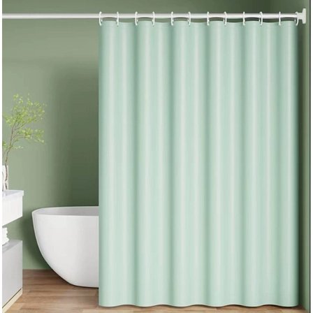 Bruseforhæng 180x180, Vandtæt Bruseforhæng, Inkluderer Ringe, Vandtæt, Anti-Skimmel Bruseforhæng, Lysegrøn