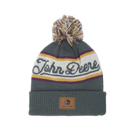 John Deere - Grön pom Beanie - Beanie Sage/Ivory/Purple Pom @ Hatstore