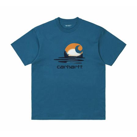 Carhartt Wip, T-Shirt Shore Niebieski, Mężczyzna, Rozmiar: L