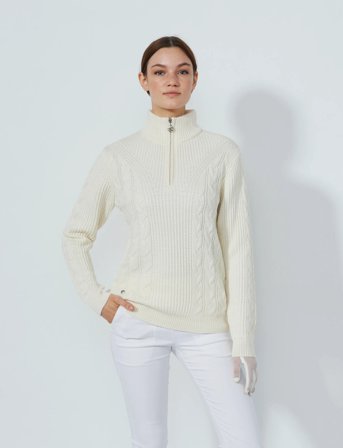 Daily Sports Cable Ls Pullover Lined - Cream - M