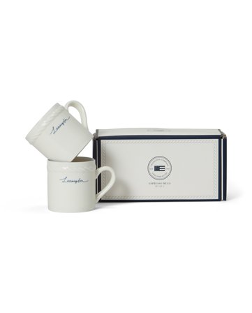 Lexington Espressotasse aus Porzellan (2er-Set), Weiß/Blau