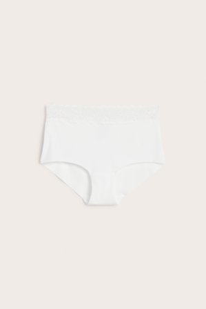 Kappahl | Hipstertruse med blonder | Hvit