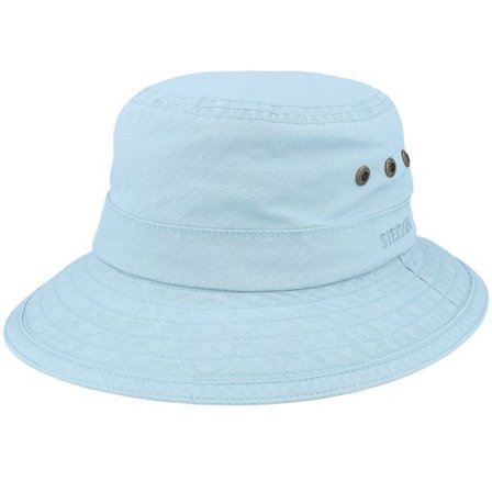 Stetson - Blå bucket Hatt - Delave Organic Cotton Dusk Blue Bucket @ Hatstore
