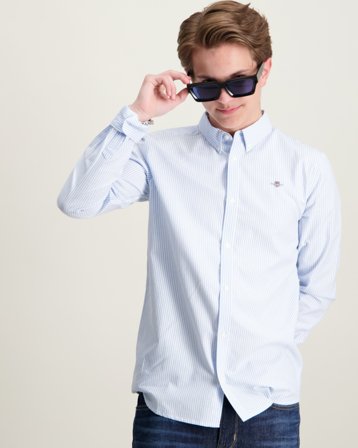 GANT Shield Oxford Stripe Shirt Blå Skjorter Dreng - Kids Brand Store